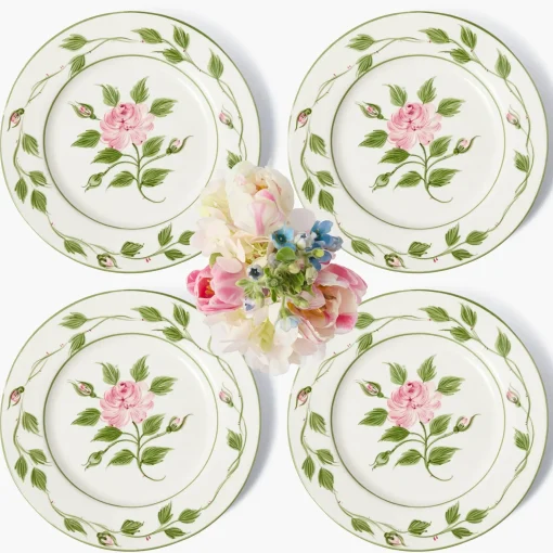 Mrs. Alice Rose Bud Dinner Plates (Set of 4)< Dinner Plates | Crockery Sets