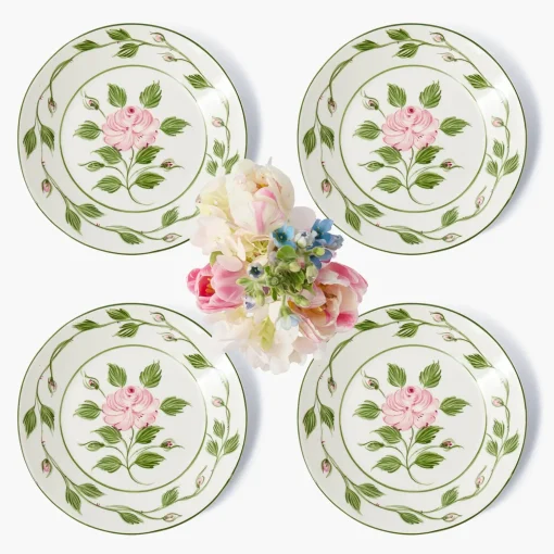 Mrs. Alice Rose Bud Starter Plates (Set of 4)< Starter Plates | Crockery Sets