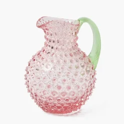 Mrs. Alice Rose Hobnail Jug with Emerald Handle< Jugs | For The Hostess