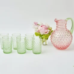 Mrs. Alice Rose Hobnail Jug with Emerald Handle< Jugs | For The Hostess