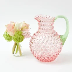 Mrs. Alice Rose Hobnail Jug with Emerald Handle & Glasses (Set of 6)< Glassware Sets