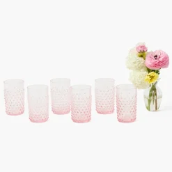 Mrs. Alice Rose Pink Hobnail Glasses (Set of 6)< Summer Glassware | Glasses