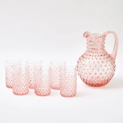 Mrs. Alice Rose Pink Hobnail Glasses (Set of 6)< Summer Glassware | Glasses