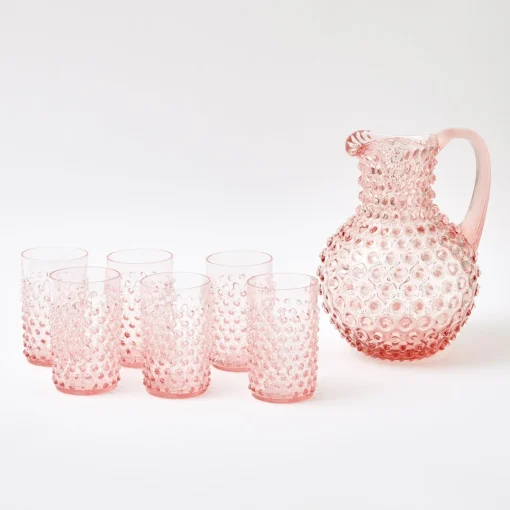 Mrs. Alice Rose Pink Hobnail Glasses (Set of 6)< Summer Glassware | Glasses