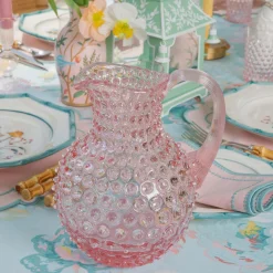 Mrs. Alice Rose Pink Hobnail Jug< Summer Glassware | Jugs