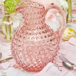Mrs. Alice Rose Pink Hobnail Jug< Summer Glassware | Jugs