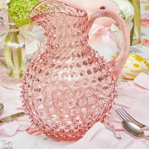Mrs. Alice Rose Pink Hobnail Jug< Summer Glassware | Jugs