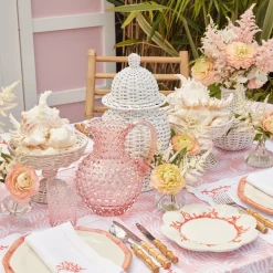 Mrs. Alice Rose Pink Hobnail Jug< Summer Glassware | Jugs