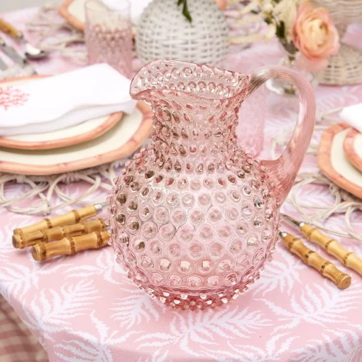 Mrs. Alice Rose Pink Hobnail Jug< Summer Glassware | Jugs