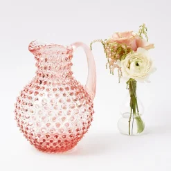 Mrs. Alice Rose Pink Hobnail Jug< Summer Glassware | Jugs