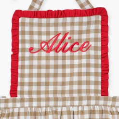 Mrs. Alice Rossina Putty Gingham & Red Apron< Mrs. Alice Monogram | Monogrammable Gifts