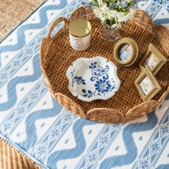 Mrs. Alice Round Rattan Scalloped Tray< Trays | Trays