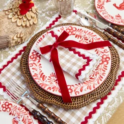 Mrs. Alice Ruby Red Velvet Bow (Set of 4) - 20cm< Napkin Rings & Bows