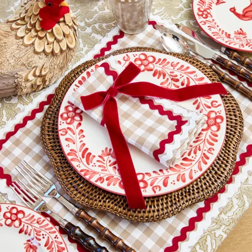 Mrs. Alice Ruby Red Velvet Bow (Set of 4) - 20cm< Napkin Rings & Bows