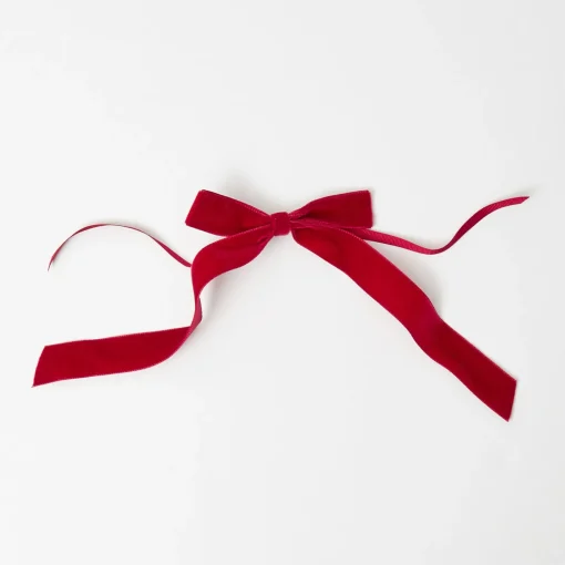 Mrs. Alice Ruby Red Velvet Bow (Set of 4) - 20cm< Napkin Rings & Bows