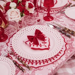 Mrs. Alice Ruby Red Velvet Napkin Bows (Set of 4)< Napkin Rings & Bows