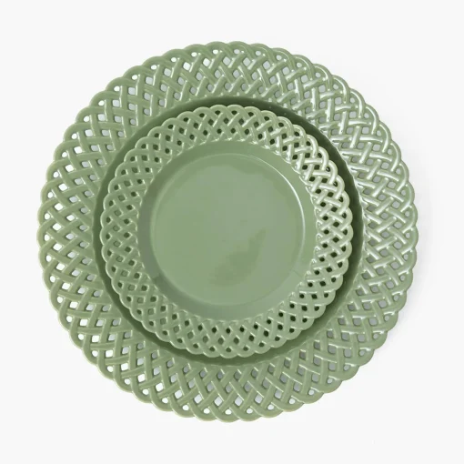 Mrs. Alice Sage Basketweave Dinner & Starter Plates (Set of 8)< Crockery Sets