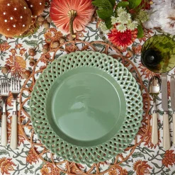 Mrs. Alice Sage Basketweave Dinner Plates (Set of 4)< Dinner Plates | Crockery Sets