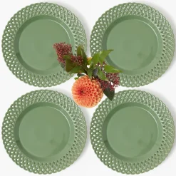 Mrs. Alice Sage Basketweave Dinner Plates (Set of 4)< Dinner Plates | Crockery Sets