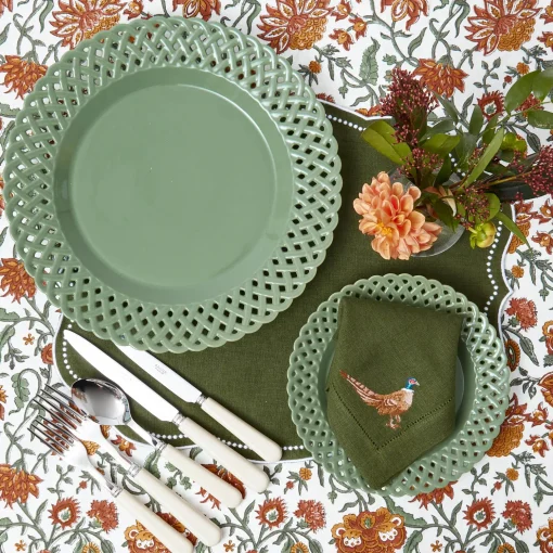 Mrs. Alice Sage Basketweave Dinner Plates (Set of 4)< Dinner Plates | Crockery Sets