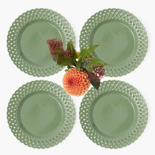 Mrs. Alice Sage Basketweave Starter Plates (Set of 4)< Starter Plates | Crockery Sets