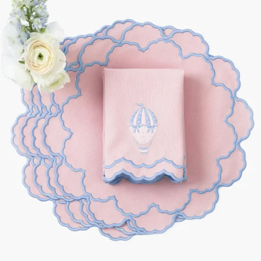 Mrs. Alice Sarah Pink & Blue Placemats (Set of 4)< Placemats