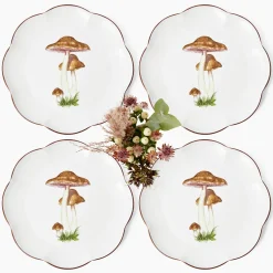 Mrs. Alice Scalloped Mushroom Dinner Plates (Set of 4)< Dinner Plates | Crockery Sets