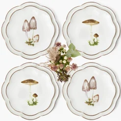 Mrs. Alice Scalloped Mushroom Dinner & Starter Plates (Set of 8)< Crockery Sets
