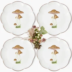 Mrs. Alice Scalloped Mushroom Dinner & Starter Plates (Set of 8)< Crockery Sets
