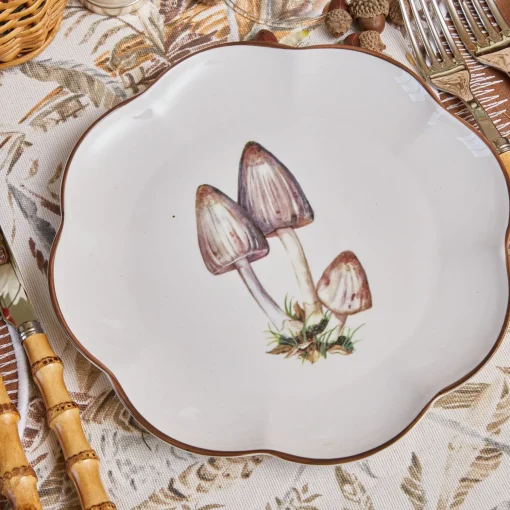 Mrs. Alice Scalloped Mushroom Dinner & Starter Plates (Set of 8)< Crockery Sets
