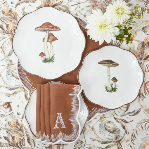 Mrs. Alice Scalloped Mushroom Dinner & Starter Plates (Set of 8)< Crockery Sets