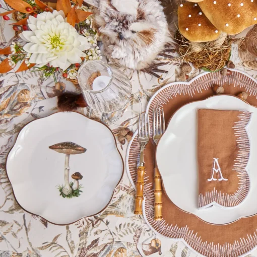 Mrs. Alice Scalloped Mushroom Dinner & Starter Plates (Set of 8)< Crockery Sets