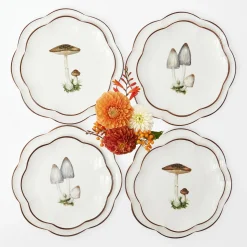 Mrs. Alice Scalloped Mushroom Dinner & Starter Plates (Set of 8)< Crockery Sets