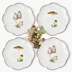 Mrs. Alice Scalloped Mushroom Dinner & Starter Plates (Set of 8)< Crockery Sets