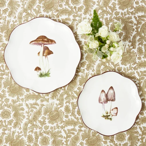 Mrs. Alice Scalloped Mushroom Dinner & Starter Plates (Set of 8)< Crockery Sets