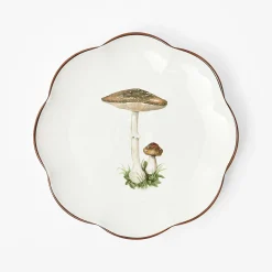 Mrs. Alice Scalloped Mushroom Starter Plate (Brown)< Starter Plates