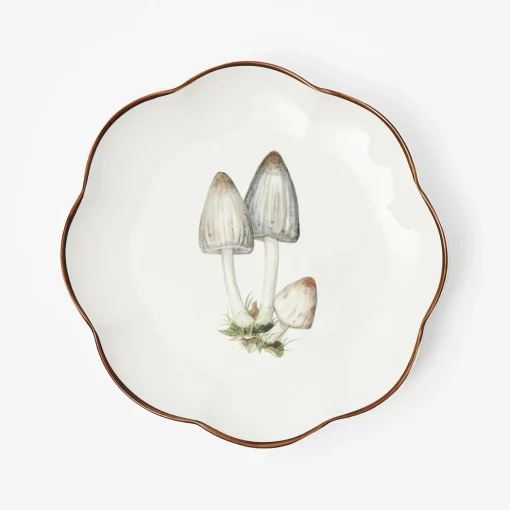 Mrs. Alice Scalloped Mushroom Starter Plate (Grey)< Starter Plates