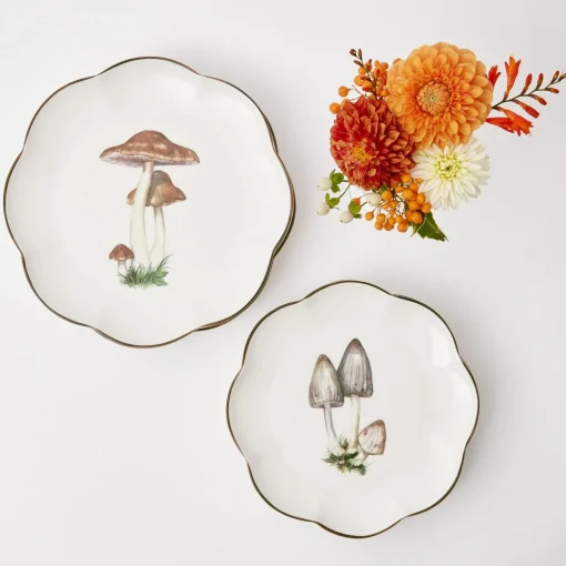 Mrs. Alice Scalloped Mushroom Starter Plate (Grey)< Starter Plates