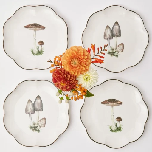 Mrs. Alice Scalloped Mushroom Starter Plate (Grey)< Starter Plates