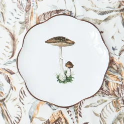 Mrs. Alice Scalloped Mushroom Starter Plate (Brown)< Starter Plates