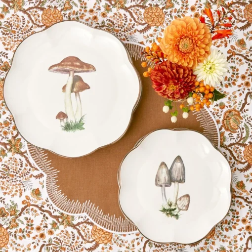 Mrs. Alice Scalloped Mushroom Starter Plate (Grey)< Starter Plates