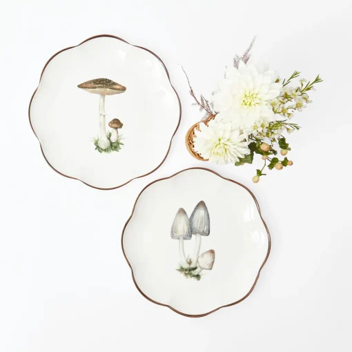 Mrs. Alice Scalloped Mushroom Starter Plate (Brown)< Starter Plates