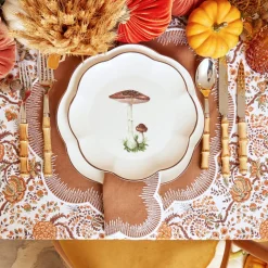 Mrs. Alice Scalloped Mushroom Starter Plate (Brown)< Starter Plates