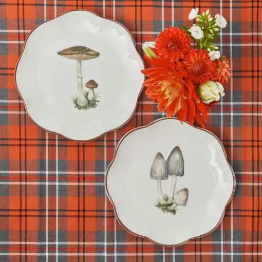 Mrs. Alice Scalloped Mushroom Starter Plates (Set of 4)< Starter Plates | Crockery Sets