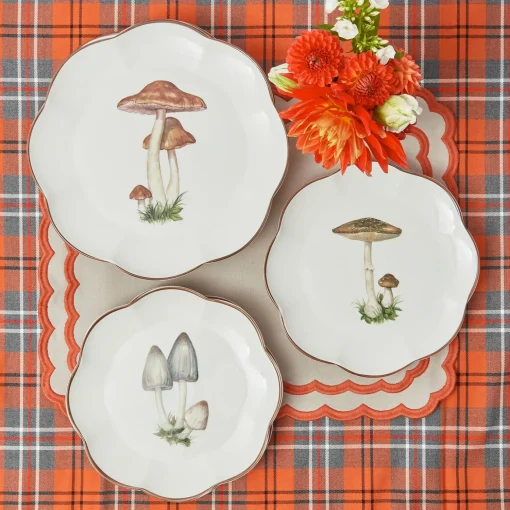 Mrs. Alice Scalloped Mushroom Starter Plates (Set of 4)< Starter Plates | Crockery Sets
