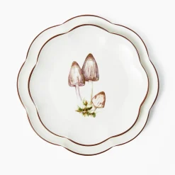 Mrs. Alice Scalloped Mushroom Starter Plate (Grey)< Starter Plates