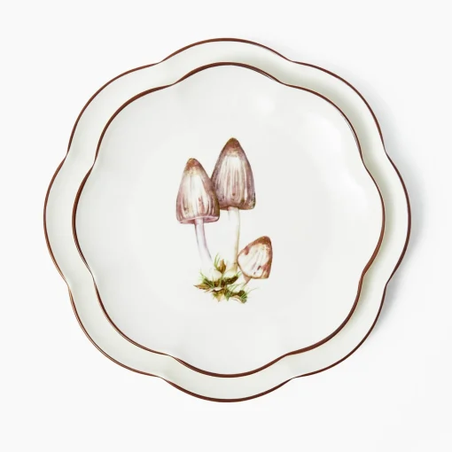 Mrs. Alice Scalloped Mushroom Starter Plate (Grey)< Starter Plates