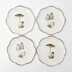 Mrs. Alice Scalloped Mushroom Starter Plates (Set of 4)< Starter Plates | Crockery Sets
