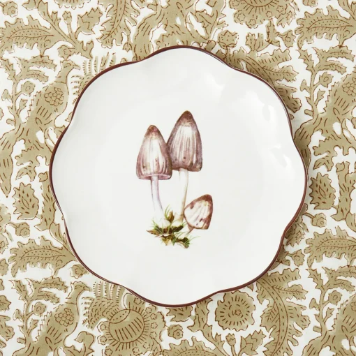 Mrs. Alice Scalloped Mushroom Starter Plate (Grey)< Starter Plates