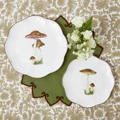Mrs. Alice Scalloped Mushroom Starter Plate (Brown)< Starter Plates